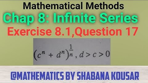 Chapter 8. Exercise 8.1, Question 17. Mathematical Methods. B.Sc
