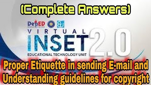 VINSET 2.0 DAY 1 ANSWER KEY Proper Etiquette in sending E-mail & Understanding guidelines for Cpr