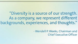Corning Inc. leading a focus on diversity, equity, and inclusion in the workplace and community