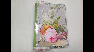 A flip through of a completed junk journal - a summer floral journal #asmr #unintentionalasmr