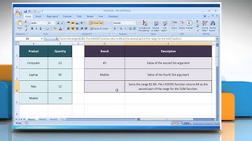 How to use the CHOOSE Function in Excel :Tutorial