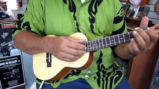 Famous Hula Ukes Solid Spruce Top Tenor 6 String Ukulele Wealth