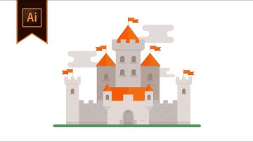 Flat Design Vector Art in Adobe Illustrator | Castle | Speed Art