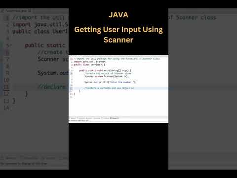 How to get user input using Scanner in Java #shorts