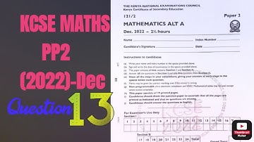 QN.13 | KCSE MATHS PP2 2022 | Income tax
