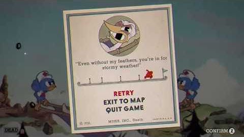 Cuphead - "Aviary Action" Game Over Screen Version