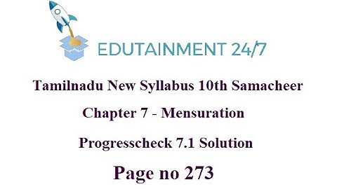 10th std Maths|TN Samacheer Syllabus|Mensuration|Progresscheck 7.1 Solution|page no 273