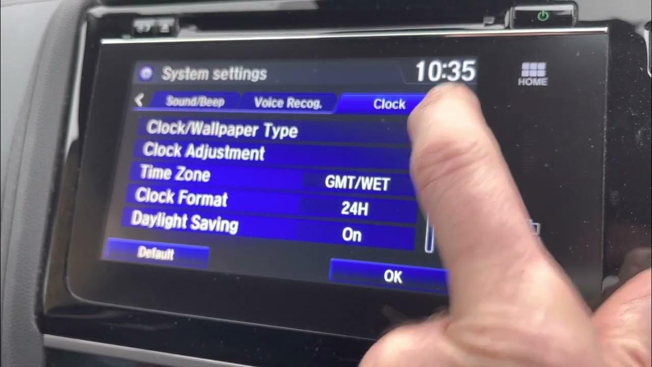 Honda Jazz Clock Setting How to set the clock change the time in the