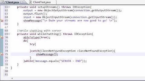 Intermediate Java Tutorial - 54 - whileChatting Client