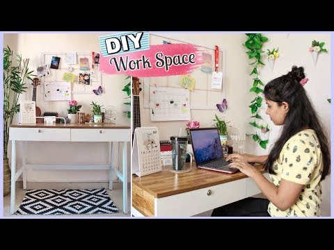 My Home Office Tour | DIY Workspace and Desk Decor Ideas | DIY ...