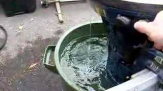 Honda BF75 outboard test in garbage can