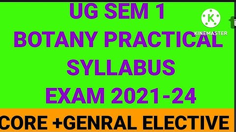 Botany Practical Core GENRAL ELECTIVE Syllabus @skgGYANJYOTIonlinestudyUGSKMU