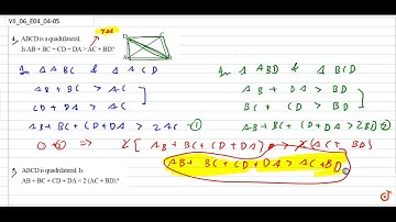 `ABCD` is a quadrilateral. Is `AB+BC+CD+DA gt AC+BD ?`...
