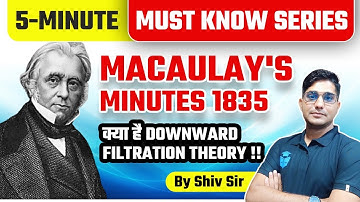 Macaulay Minutes 1835 | Pre-Independence Education | Must know Series |Higher Education By Shiv Sir
