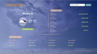 Weather App using HTML CSS and JavaScript screenshot 1