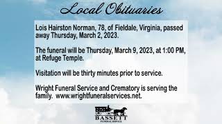 Obits for March 6, 2023