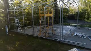 Building a VersaTube 30x30 metal building as work shop  part 1  assembling the frame