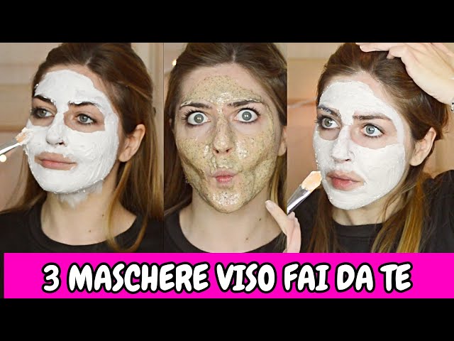 3 MASCHERE viso FAI DA TE!💙 Pelle SECCA, MISTA E GRASSA! Semplici e  naturali DIY face mask 