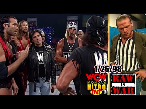 WCW Nitro Vs WWF RAW January 26 1998 Full Breakdown Savage Hogan NWo Business Austin DonKing