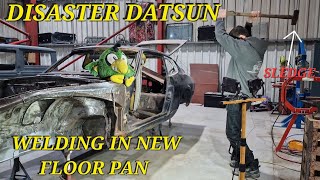 Replacing The DISASTER Floor Pan On This Classic Datsun - Restoration