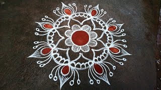 Puratasi matham special kolam|flowers padi kolam| Friday kolam| beautiful rangoli