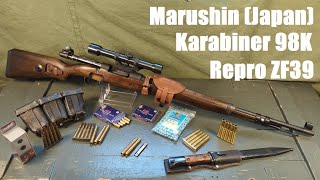 Urahn aller Shelleject 98Ks: Marushin Mauser Karabiner 98K, 8mm, mit Repro Zielvier / ZF39 + Zubehör