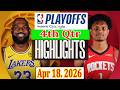 Los Angeles Lakers vs Houston Rockets 4th Qtr Apr 18.2026 Highlights | Play-offs NBA