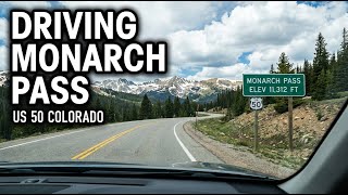 Driving through Monarch Pass - US 50 in Colorado