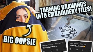 HOW TO TURN YOUR DRAWINGS INTO EMBROIDERY FILES! Using Procreate, InkScape & InkStitch!