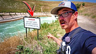 Fishing With LIVE BAIT In A SPILLWAY CANAL!!! (Raging Current)