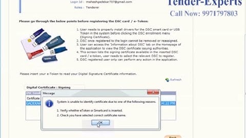system is unable to identify the certificate please verify the certificate is inserted