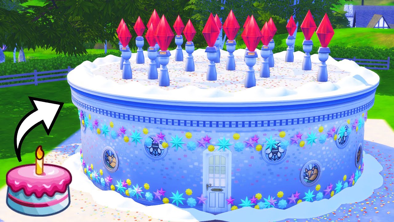 I built a retail store in the shape of a Birthday Cake The Sims 4
