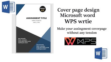 How to design a cover page by MS word || Assignments Cover page ||Creative Cover page || WPS office