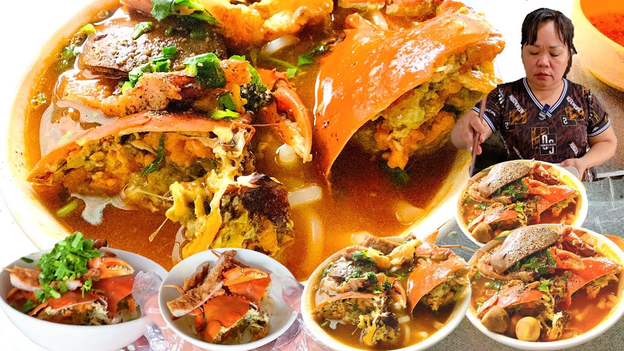 Quá độc đáo BÁNH CANH CUA GẠCH 180K 1 tô của chị ÚT MẪN 7 ngày 7 món : không rẻ nhưng KHÁCH TẤP NẬP