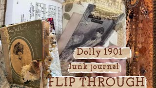 Dolly 1901 junk journal flip through. On her way to her new home!  Lots of writing space! #JJJJC26