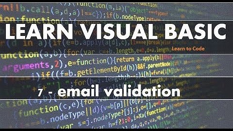 Learn Visual Basic : Email validating and formatting