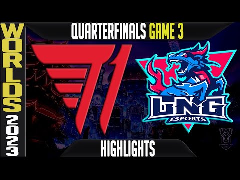 T1 vs LNG Highlights Game 3 | S13 Worlds 2023 Quarterfinals | T1 vs LNG Esports G3