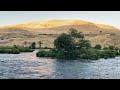 Train riding along the crest, Deschutes River