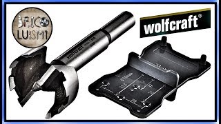 WOLFCRAFT Broca Forstner CV + Plantilla de marcado para poner bisagras 35mm. 113200 872801