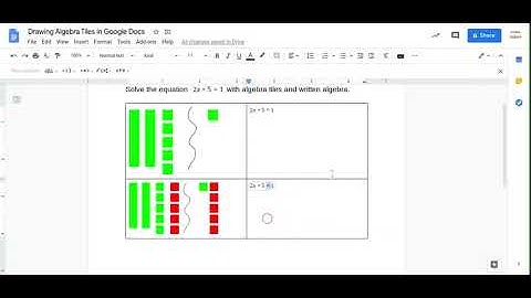 How to draw algebra tiles in Google Docs