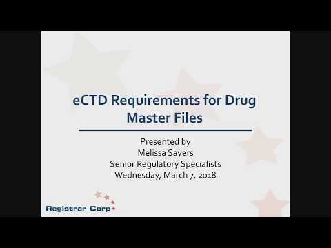 U.S. FDA eCTD Requirements for Drug Master Files (DMFs)