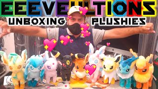 Unboxing Eeveelution family Plushies from Pokemon Center