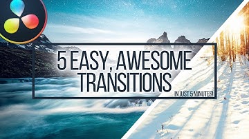 5 Super EASY, AWESOME Unique Transitions WITHOUT Fusion Davinci Resolve - 5 Minute Friday #67