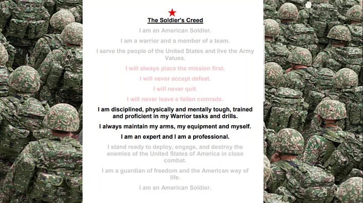 Soldier's Creed Loop, how to memorize it the easy way, 3 of 4, soldiers creed