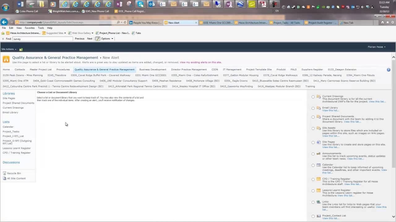 Adding alerts to Sharepoint Lists