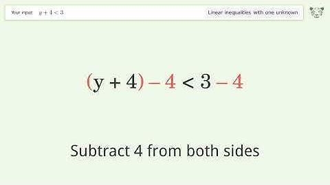 Solving Linear Inequalities: y+4 is Smaller Than 3
