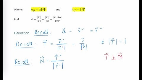 Derive Normal & Tangential Components of Acceleration