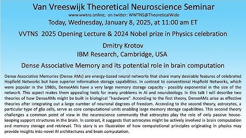 Dense Associative Memory and its potential role in brain...| Dmitry Krotov, IBM Res., Cambridge USA