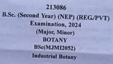Minor botany bsc 1st year 2024 aspu university mp satna  paper #paper #botany #mp