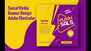 social media banner design for advertising in illustrator||Learn Social Media Banner Design 2020
